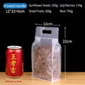 Busta richiudibile traslucida opaca 12x22cm per snack e frutta secca con manico - Opaco con manico / 12x22+6cm