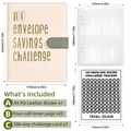 Beige and olive A5 PU leather binder with 100-day money saving challenge tracker envelopes - A5 Olive Green PU Leather Contrast (25 Sheets + Tracker)