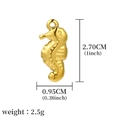 Golden stainless steel seahorse pendant charm for jewelry with 2.7cm height measurement - Shiny Golden Seahorse (A0007101)