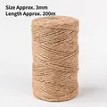 Natural jute rope 3mm x 200m roll for cake decoration and DIY florist craft supplies - Original Color / 3mm*200m