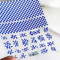 5D embossed nail stickers featuring blue and white checkerboard patterns for DIY manicure - Cyan And White Checkerboard (TS-735)