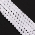 Polierte weiße Jade-Rundperlen aus Edelstein für DIY Halsketten und Schmuck - 4mm / Weißer Jade
