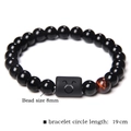 8mm Taurus stone bead bracelet with obsidian and tiger eye for men and women - Taurus
