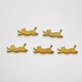 Five golden jumping cat charms for DIY resin molds and jewelry making on white background - Gold Pouncing Cat Charms (5pcs/Pack)