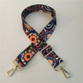 Ethnic bohemian style colorful replacement strap with golden metal swivel hooks and buckles - Gold Buckle / Colorful Circles