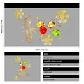 Christmas static window stickers featuring gold snowflakes and colorful hanging ornaments - Gold Snowflakes & Christmas Balls (40*60cm)