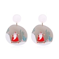 Cute Santa Claus cartoon acrylic earrings in red and grey festive Christmas style - Irregular Santa Claus