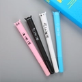 Set of four cartoon reindeer gel pens in pink, black, white, and sky blue colors - Devil Shape