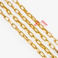 Detail view of 10x5mm gold paperclip aluminum chain links with dimensional measurements - 5*10mm-2 Meters / KC Gold