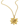 Collana minimalista in acciaio inossidabile placcato oro 18K con ciondolo a sole - Oro