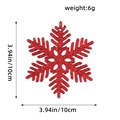 Sparkling red 10cm Christmas snowflake ornament with glitter finish for tree decoration - 12Pcs/Pack / Red Type B