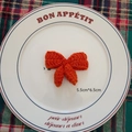 Handmade orange red crochet bow accessory for DIY Christmas tree floral decorations - Orange Bow