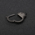 Unique handcuff style stainless steel jewelry connector in black finish for DIY bracelets - 25*18mm / Black