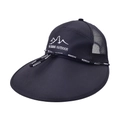 Men's outdoor fishing hat with wide brim, breathable mesh, and mountain embroidery detail - Black