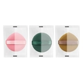 Set de 3 houppettes à maquillage rose, vert et doré avec rubans de satin soyeux - Formes mixtes / 1 Pièce / Tarte 7T (1 pièce aléatoire sachet scellé)