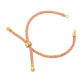 Detailansicht des rosa geflochtenen Milan-Armbands mit 18 Karat vergoldeten Metallteilen - Rosa 10