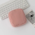 Pink corduroy small makeup storage pouch for sanitary pads and small items storage - Pink