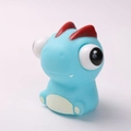 Blue dinosaur squeeze toy with red ridges and popping eye feature for stress relief - Pop Out Eyes Dilophosaurus