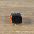 Realistic salmon roe sushi model with black seaweed wrap and orange eggs on wood table - Salmon Roe Gunkan Sushi (Small) / Orange Red