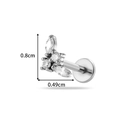 Surgical steel labret stud with clear cubic zirconia in marquise and round shapes - Silver Marquise Set Style (2614-5# Silver)