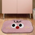 Schattig roze wolk-vormig vloerkleed met geborduurd gezicht voor de badkamer - 40*60cm / Verlegen Roze