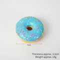 Beignet artificiel bleu avec pépites colorées 7cm dessert factice en PU pour vitrine - Bleu