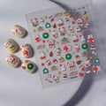 5D embossed Christmas nail stickers FEB-600 with Santa cats, snowmen and festive motifs - Christmas Theme Elements (FEB-600)