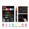 8-color set of 1mm fine tip erasable liquid chalk markers for glass and LED boards - New 8 Colors Set