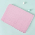 Soft pink double-layer cotton muslin swaddle blanket for newborns and infants - Light Pink