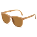 Lunettes de soleil pliables anti-UV ambre avec verres bruns présentées à 45 degrés - Monture Thé Verres Thé