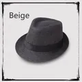 Close-up of a breathable linen fedora with a black grosgrain ribbon for summer wear - M (56-58cm) / Black