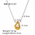Detail van hart hanger ketting met afmetingen 1,7x2,1cm en kettinglengte van 40cm - Zilveren bolletjesketting-Abstracte ronde hanger met parel (NB-N1127)