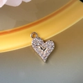 Sparkling heart pendant charm in gold finish with dense rhinestone inlay for DIY jewelry - 119 Gold