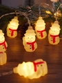 Warm white LED Christmas string lights featuring cute snowman shapes for festive decor - 1.5m 10LED Battery / Snowman