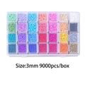 24-grid DIY bead set with 3mm 9000pcs colorful glass seed beads in a storage box - 28 Grids Bead Box Individual Lids