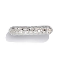 Detail of silver metallic hairpin with irregular double-layer curved hammered texture - Silver Hairpin 1090567