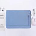 Light blue fabric laptop sleeve with front zipper pocket on minimalist white background - Light Blue (D6)