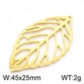 Ciondolo foglia cava in acciaio inossidabile dorato accessorio fai da te 45x25mm - Oro (KLJ5829-Z) / 45*25mm