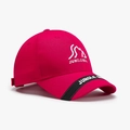 Berretto da baseball rosa strutturato con ricamo 3D bianco e cinturino laterale logo - Regolabile / Rosso