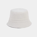 Detailed close-up of white corduroy bucket hat texture and reinforced brim stitching - M (56-58cm) / Beige