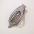Flat oval hair clip in matte greyish purple with strong grip and cutout design - Individual OPP Bag / Matte Gray Purple