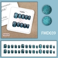 Deep lake green cat eye handmade press-on nails with shimmering magnetic finish - XS / Deep Lake Green Cat Eye Glitter (FMD039)