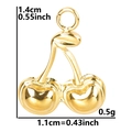 Dimensioni dettagliate ciondolo ciliegia in acciaio dorato 1,4 cm altezza e 1,1 cm larghezza - Pendaglio di Ciliegia / Oro