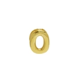 Polished 18k gold bubble letter O pendant with a smooth metallic reflective finish - Letter O Pendant / Gold