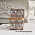 Set di 6 palline di Natale trasparenti iridescenti 8cm in scatola di carta kraft - 8cm Carta Kraft Iridescente Trasparente Set da 6