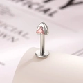 F136 titanium earring with pink triangle gemstone for cartilage or lobe piercing - Pink Zirconia Style (A421-2#)