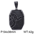 Pendente ottagonale steampunk con ingranaggi meccanici in acciaio annerito vintage - Piastra meccanica ottagonale (KP78908-BD)
