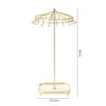 Golden rotating jewelry display stand with dimensions 35cm height and 13.5cm width - Gold Rotating Hook