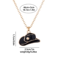 Collana dorata con ciondolo a cappello da cowboy nero e specifiche dettagliate delle misure - A3186 Cappello da Cowboy