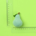 Handmade crochet green pear keychain plush toy with size measurement reference in cm - Green Crochet Pear Doll